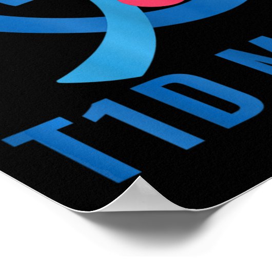 糖尿病認識度彼の戦いは私の戦いT1dママ ポスター (角)