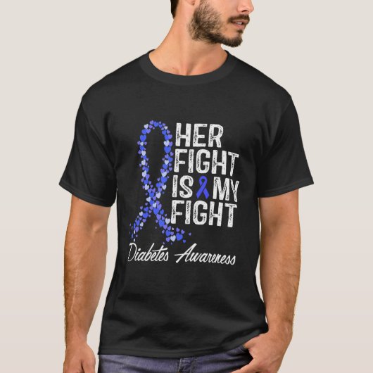 糖尿病認識度彼女の戦いは私の戦い Tシャツ (正面)