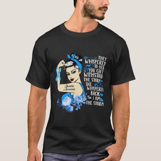 糖尿病認識度月のギフト強力な戦士 Tシャツ (正面)