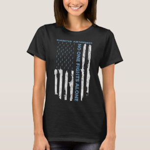 糖尿病認識度月アメリカ国旗の戦士T1 Tシャツ