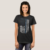 糖尿病認識度月アメリカ国旗の戦士T1 Tシャツ (正面フル)