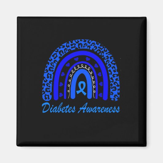 糖尿病認識度月ヒョウ虹の女性 マグネット (正面)