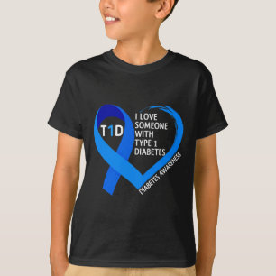 糖尿病認識度月私はタイプの人を愛している Tシャツ