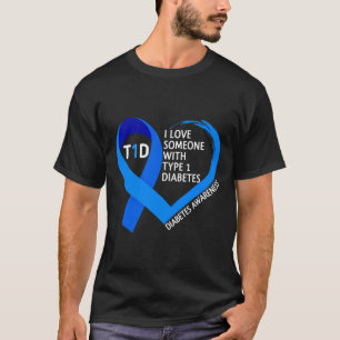 糖尿病認識度月私はタイプの人を愛している Tシャツ