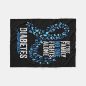 糖尿病認識度月蝶ブルーリボン フリースブランケット (正面(横))