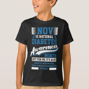 糖尿病認識度月T1 T2 Tシャツ