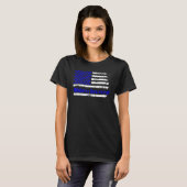 糖尿病認識度米国国旗のアメリカンブルーサポート Tシャツ (正面フル)