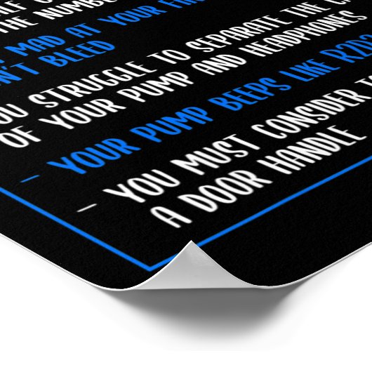 糖尿病認識度糖尿病1型おもしろいプリンまたはクート ポスター (角)