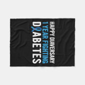 糖尿病認識度1型糖尿病DiabeのためのPun フリースブランケット (正面(横))