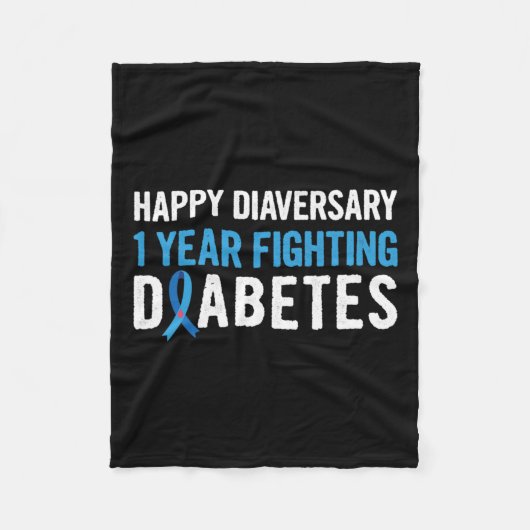 糖尿病認識度1型糖尿病DiabeのためのPun フリースブランケット (正面)