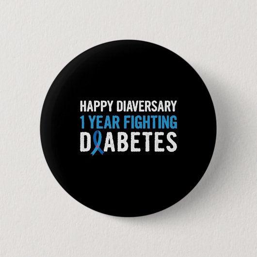 糖尿病認識度1型糖尿病DiabeのためのPun 缶バッジ (正面)