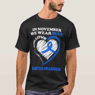 糖尿病認識度11月We衣服ブルー Tシャツ
