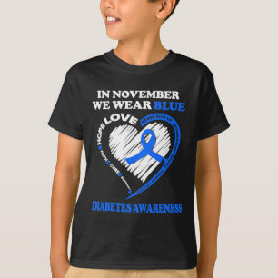 糖尿病認識度11月We衣服ブルー Tシャツ
