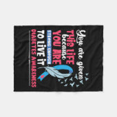 糖尿病認識度 フリースブランケット (正面(横))