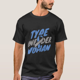 糖尿病認識度- T1d型ワンダー女性 Tシャツ