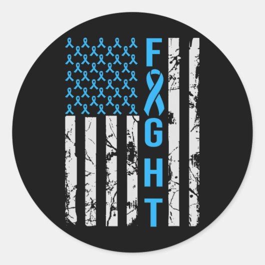 糖尿病認識度Nアメリカ動揺して国旗 ラウンドシール (正面)