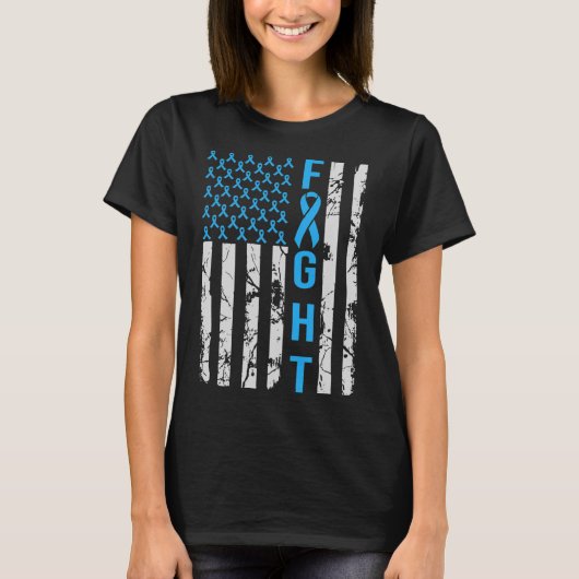 糖尿病認識度N Usa動揺して型国旗 Tシャツ (正面)