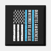 糖尿病認識度T1Dで11月We衣服ブルーミー マグネット (正面)