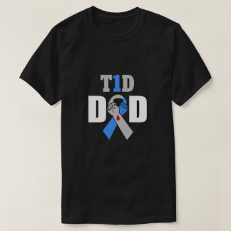 糖尿病認識度T1D1型糖誇りを持った尿病パパ Tシャツ