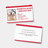 糖尿病警パーソナライズされた告サービスの犬の写真ID バッジ (Front & Back)