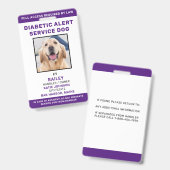 糖尿病警告サービスの犬IDのパーソナライズされた写真 バッジ (正面＆裏面)