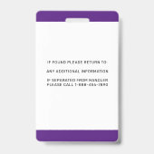 糖尿病警告サービスの犬IDのパーソナライズされた写真 バッジ (裏面)