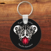 糖尿病警告タイプ1または2のパーソナライズ キーホルダー (正面)