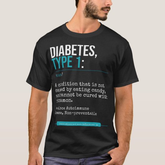 糖尿病1型定義自己免疫疾患 Tシャツ (正面)