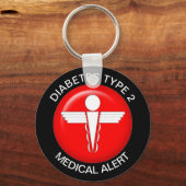 糖尿病2型医療アラート キーホルダー (正面)