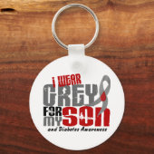 糖尿病I衣服グレー私の息子6.2 キーホルダー (正面)