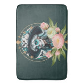 糖素晴らしスカル素晴らしメイクの人 バスマット (正面縦)