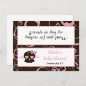 糖菓のバッグの上層の女の子らしい女の子のピンクのパンクのスカル インビテーションポストカード (正面/裏面)