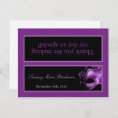 糖菓のバッグの上層Mis XVの紫色の薄紫の黒のパーティー インビテーションポストカード (正面/裏面)