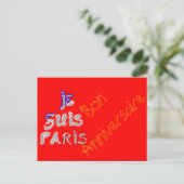 糖菓のAnniversaire "Joyeux Anniversaire" Je Suisの標準 ポストカード (スタンド正面)