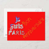 糖菓のAnniversaire "Joyeux Anniversaire" Je Suisの標準 ポストカード (正面/裏面)