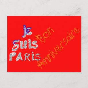 糖菓のAnniversaire "Joyeux Anniversaire" Je Suisの標準 ポストカード