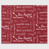 糖菓のAppetitのグルメのギフトのフランスのなシェフの赤 ラッピングペーパー (フラット)
