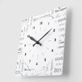 糖菓のAppetitの白黒クラシックなヴィンテージのフランス語 スクエア壁時計 (傾斜)
