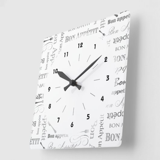 糖菓のAppetitの白黒クラシックなヴィンテージのフランス語 スクエア壁時計 (傾斜)