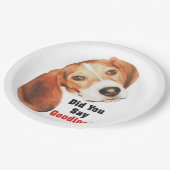 糖菓を言いましたか。 ビーグル犬 ペーパープレート (アングル)