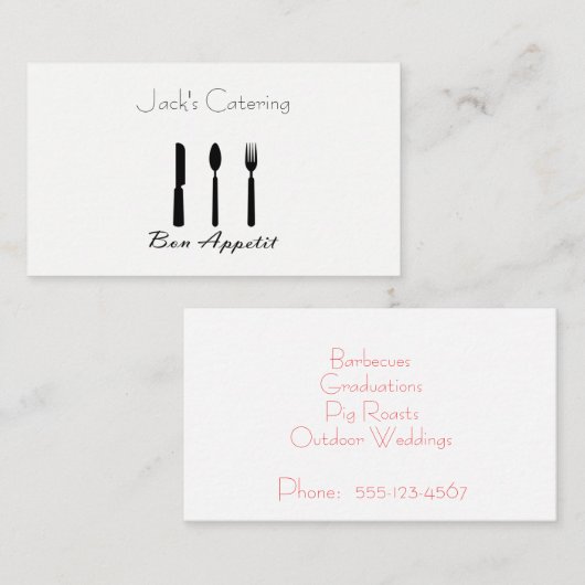 糖菓Appetitおよび銀器の名刺 名刺 (正面/裏面)