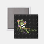 糖被覆シアン化ポップ・アートの物 マグネット (正面/裏面)