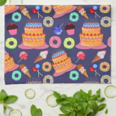 糖質の喜び：かわいいペストリーをテーマにしたコーディネート キッチンタオル (折り畳み)