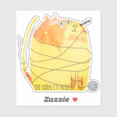 糸おもしろい編み遊編み物付き太ねこ シール (シート)