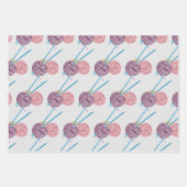 糸および針巻き紙フラットシートセット3 ラッピングペーパーシート (正面)