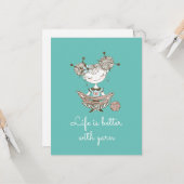 糸お洒落恋人ガールグリーティングカード カード (正面/裏面インサイチュ)