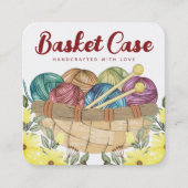 糸かご編み物編み針は正方形を作る スクエア名刺 (正面)