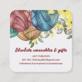 糸かご編み物編み針は正方形を作る スクエア名刺 (裏面)