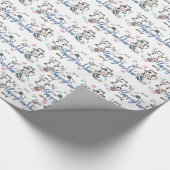 糸でバランスのとれた子猫の幸せな新年 ラッピングペーパー (角)