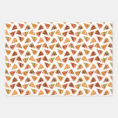 糸で糸を引いたタイル張りのチーズピザパーティー ラッピングペーパーシート (正面3)